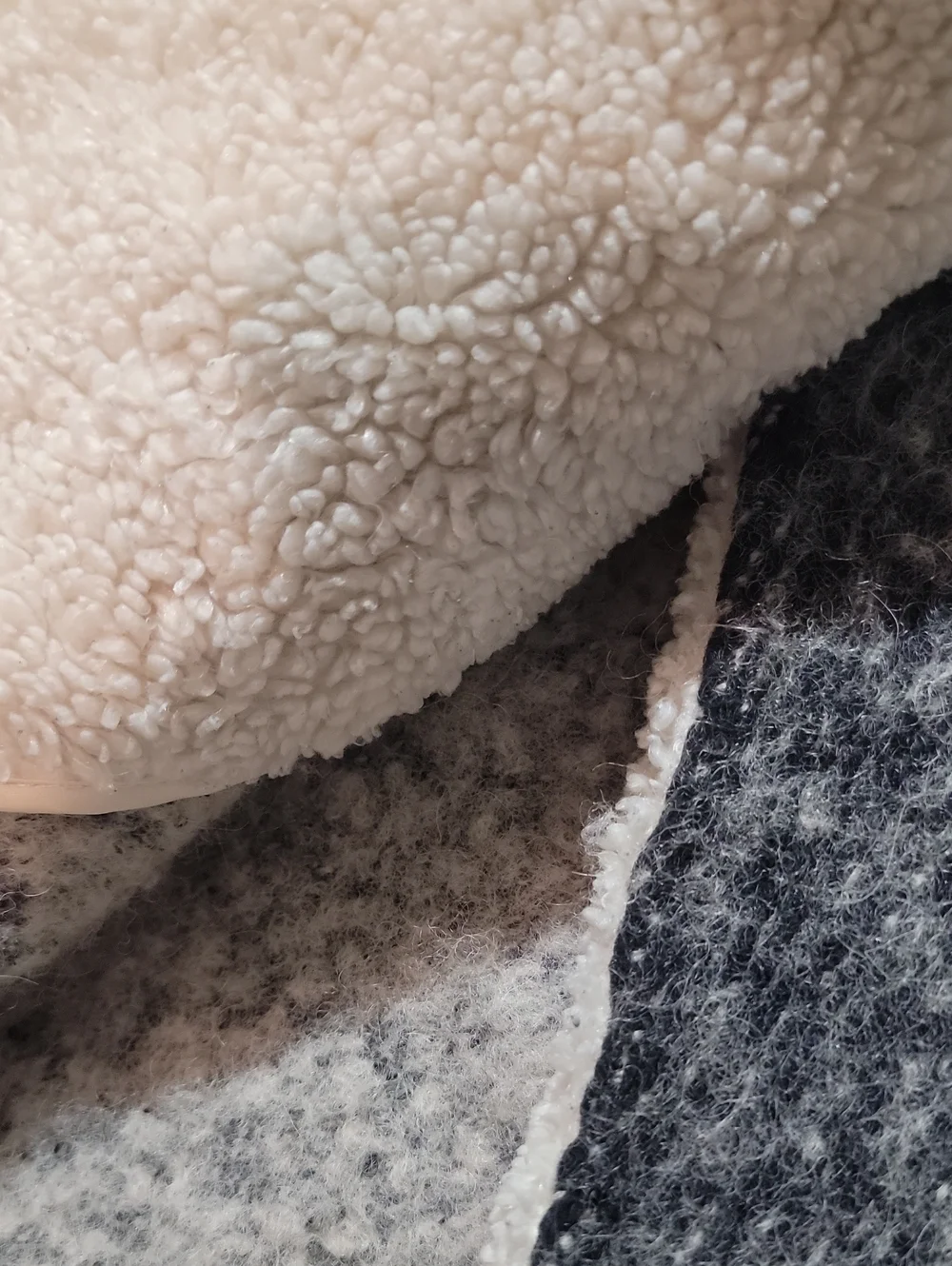 Lucky Brand Marled Wool Coat with Sherpa Trim